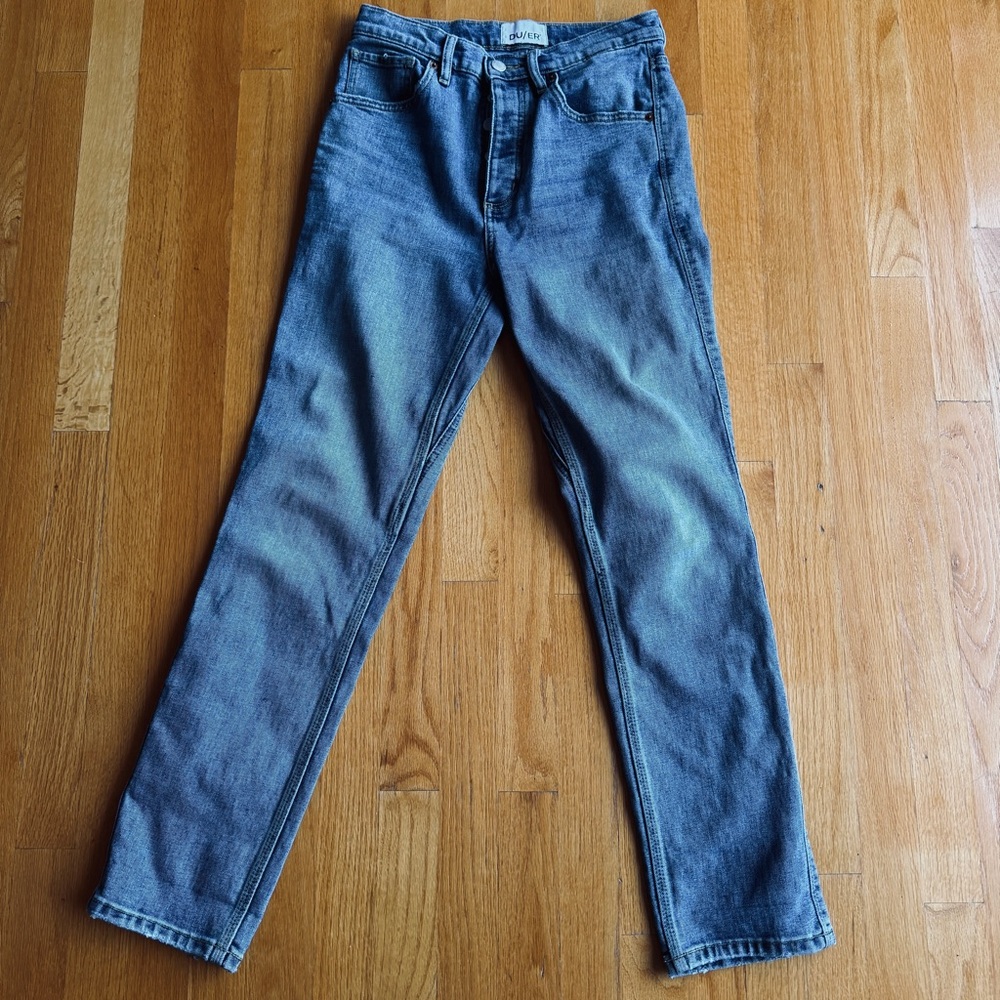 DU/ER Size 27 Button fly straight leg high waist jeans - Picture 2 of 6
